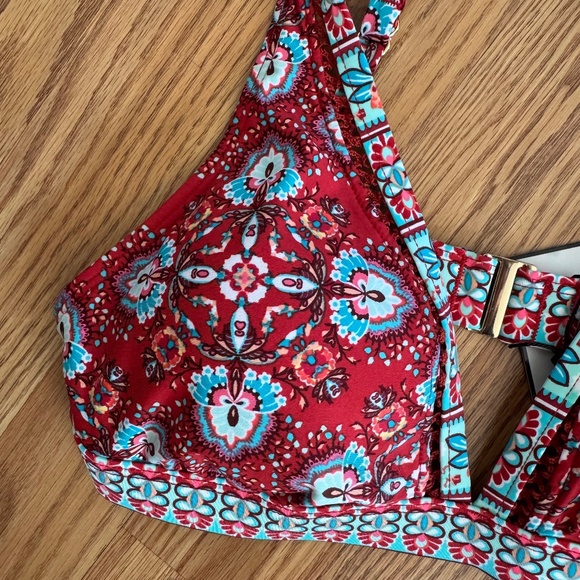 Medallion Pattern Triangle Swim Top - Picture 4 of 7